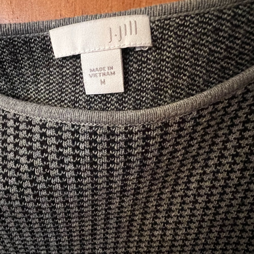 J Jill Black and White Sweater Dress Sz Medium